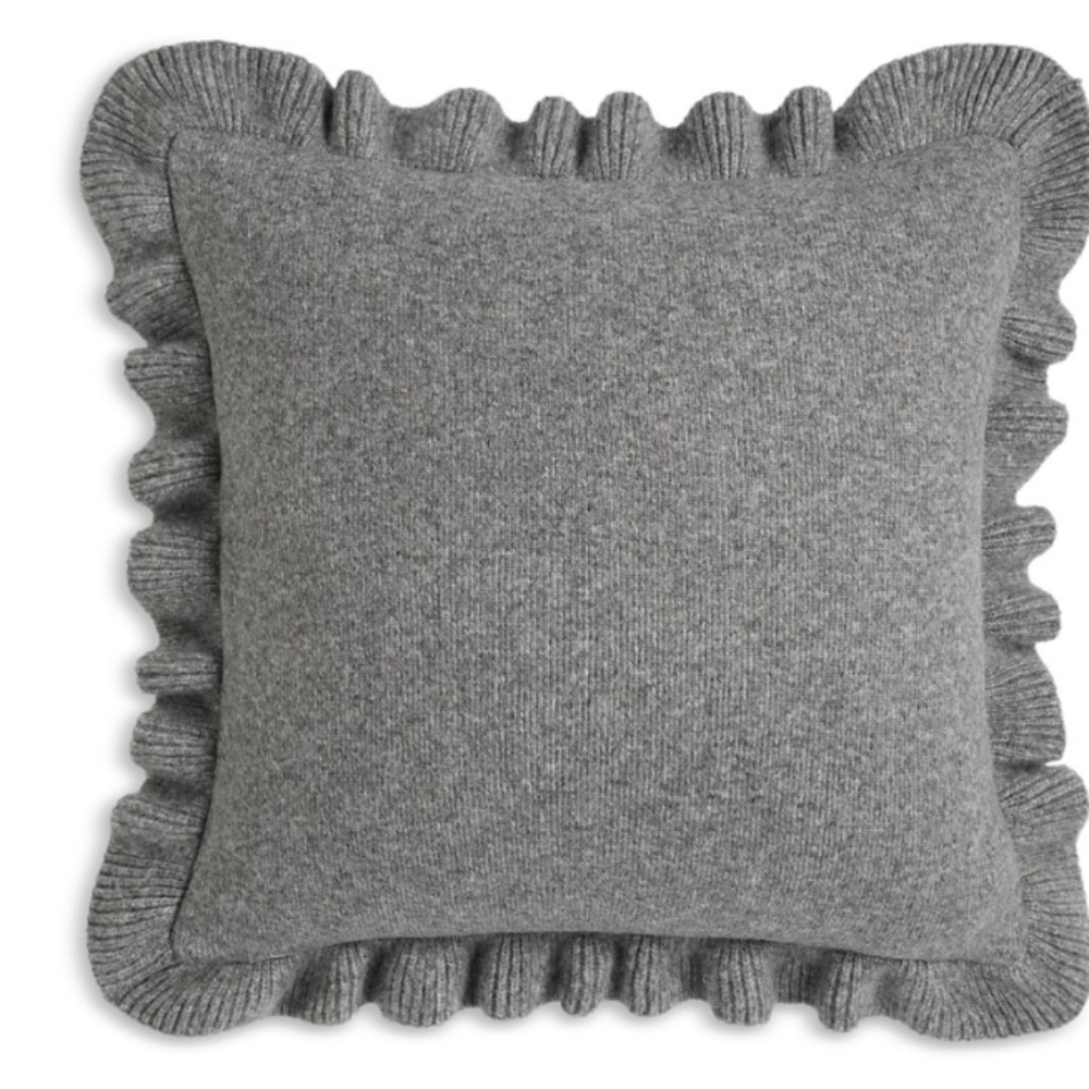 Sky Ruffle Edge Knit Decorative Pillow, 20 X 20 - Exclusive BLOOMINGDALES $100